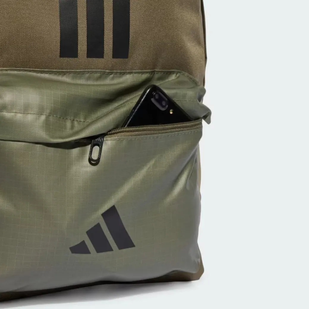 Adidas Classic Back To School 3 Stripes Backpack Olive Strata
