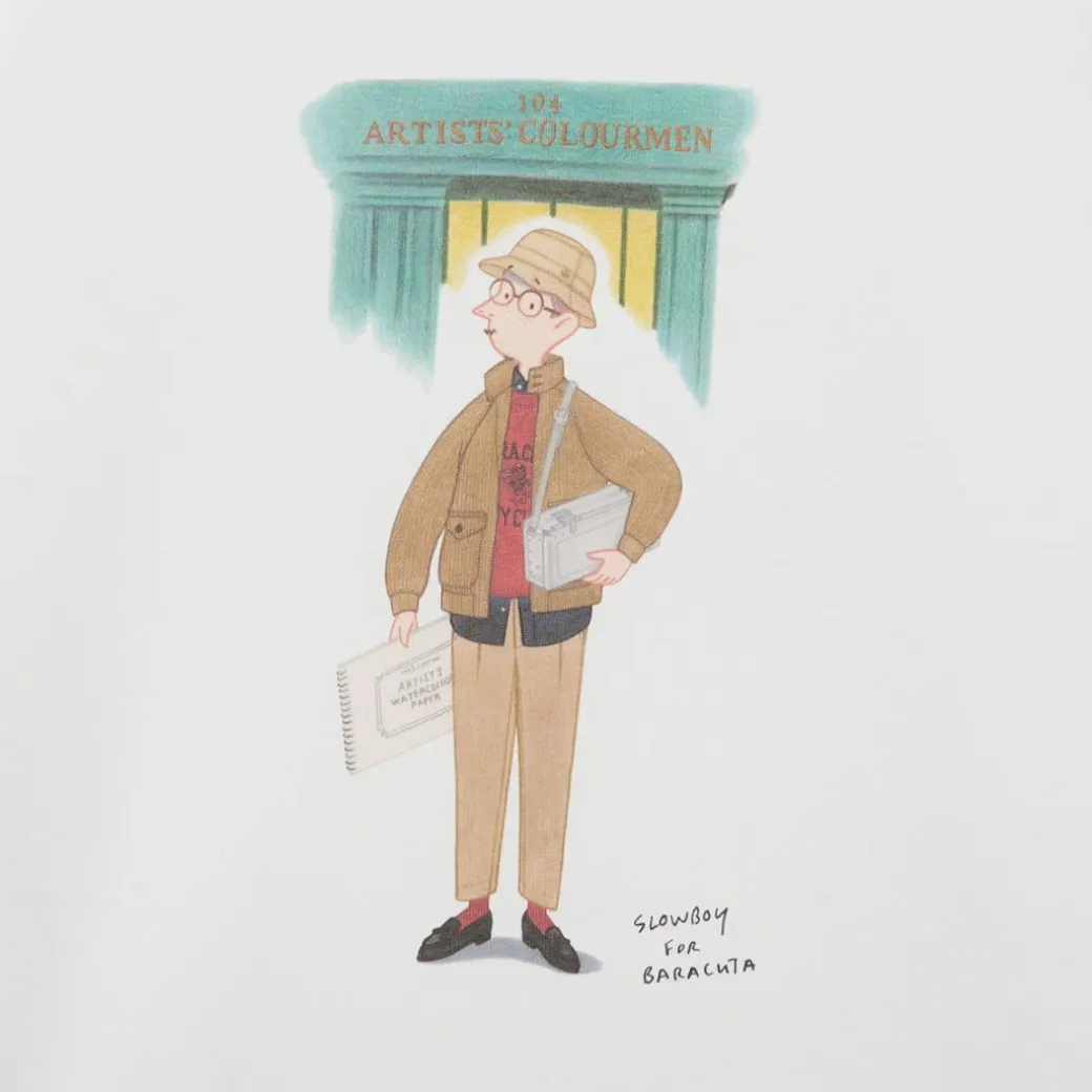 Baracuta Slowboy Colourman T-Shirt Off White