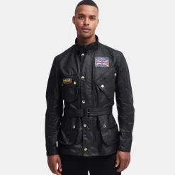 Barbour International Union Jack International Wax Jacket Fit Tailored