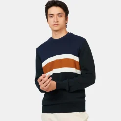 Ben Sherman Chest Stripe Crew Neck Jumper Black