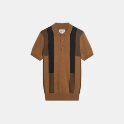 Ben Sherman Intarsia Stripe Polo Ginger