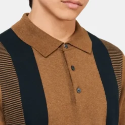 Ben Sherman Intarsia Stripe Polo Ginger