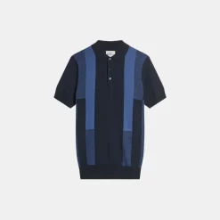 Ben Sherman Intarsia Stripe Polo Dark Navy