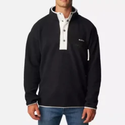 Columbia Men's Helvetia Half Snap Fleece Sweatshirt Black