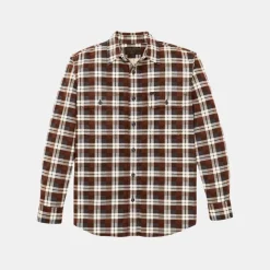 Filson Field Flannel Shirt Brown Grey Plaid