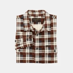 Filson Field Flannel Shirt Brown Grey Plaid