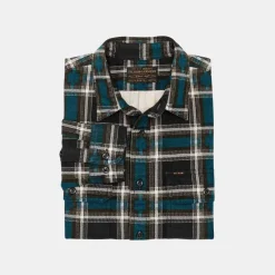 Filson Field Flannel Shirt Brown Blue Multi