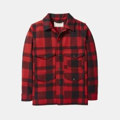Filson Mackinaw Wool Cruiser Jacket Red Black Plaid