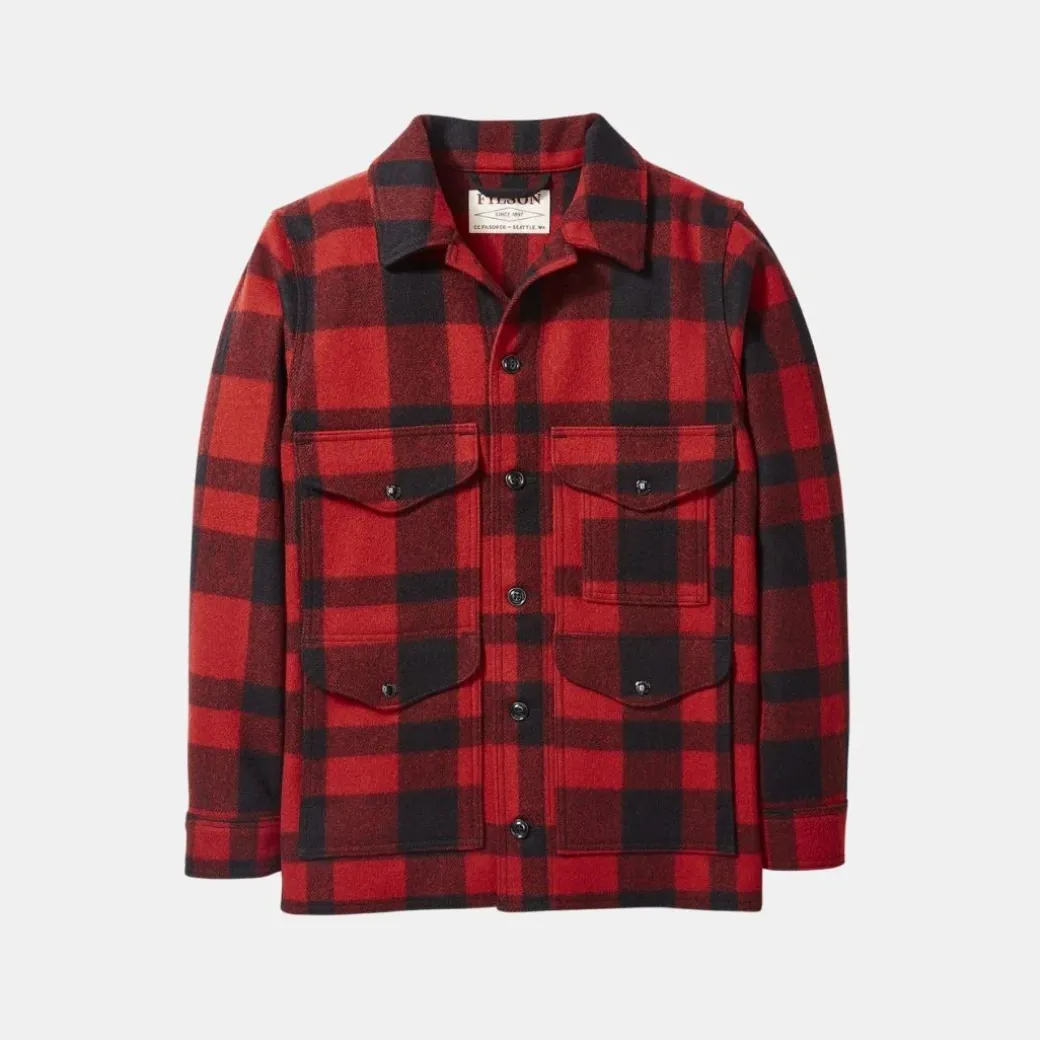 Filson Mackinaw Wool Cruiser Jacket Red Black Plaid