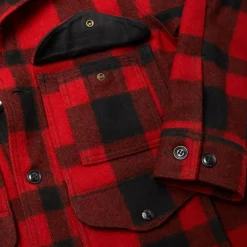 Filson Mackinaw Wool Cruiser Jacket Red Black Plaid