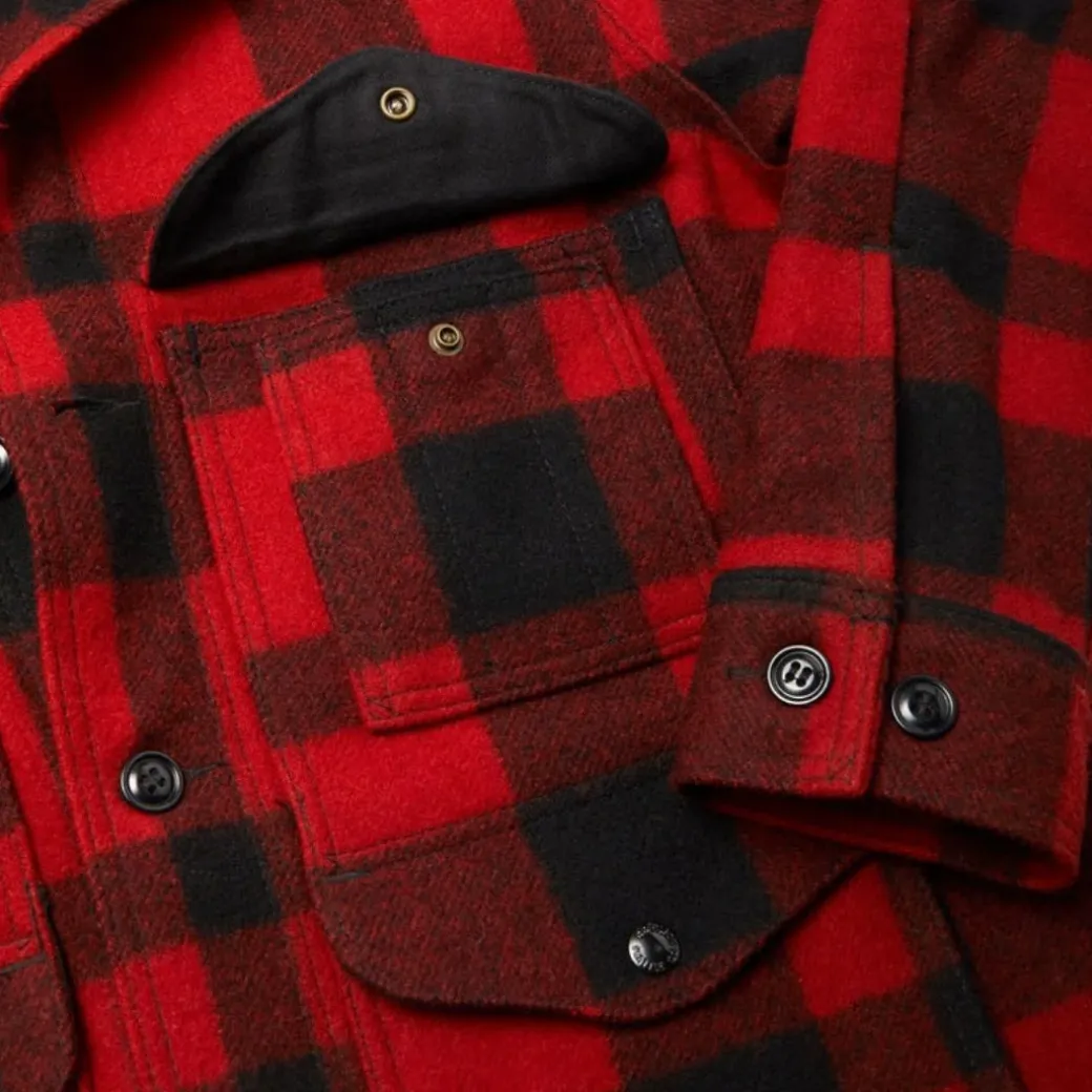 Filson Mackinaw Wool Cruiser Jacket Red Black Plaid