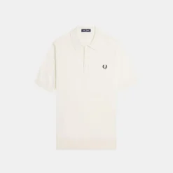Fred Perry Cotton Knitted Shirt Ecru