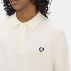 Fred Perry Cotton Knitted Shirt Ecru