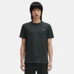 Fred Perry Crew Neck T-Shirt Night Green & Navy