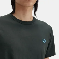 Fred Perry Crew Neck T-Shirt Night Green & Navy