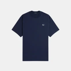 Fred Perry Embroidered T-Shirt Tennis Blue