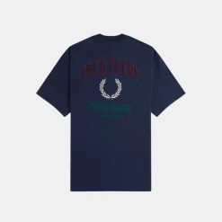 Fred Perry Embroidered T-Shirt Tennis Blue