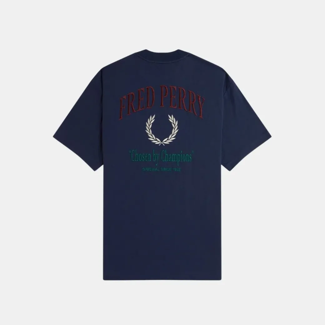 Fred Perry Embroidered T-Shirt Tennis Blue