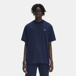Fred Perry Embroidered T-Shirt Tennis Blue