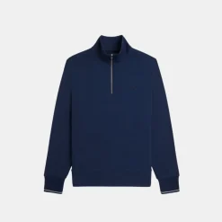 Fred Perry Half Zip Sweatshirt Tennis Blue