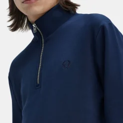 Fred Perry Half Zip Sweatshirt Tennis Blue