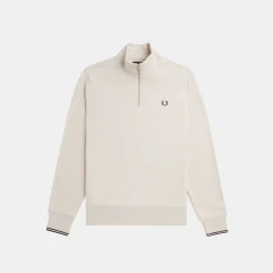 Fred Perry Half Zip Sweatshirt Porridge Marl