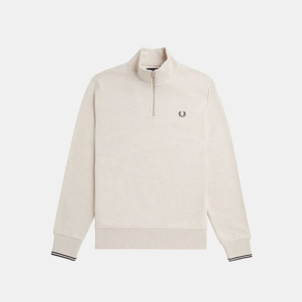 Fred Perry Half Zip Sweatshirt Porridge Marl