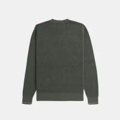 Fred Perry Jersey Waffle Stitch Jumper Field Green
