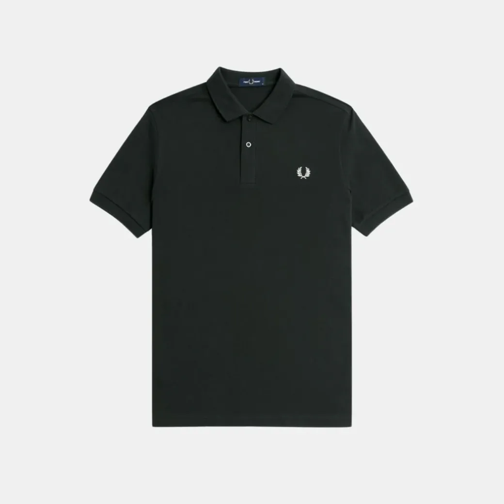 Fred Perry M6000 Plain Shirt Night Green & Snow White