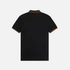 Fred Perry M3600 Twin Tipped Shirt Black & Marmalade