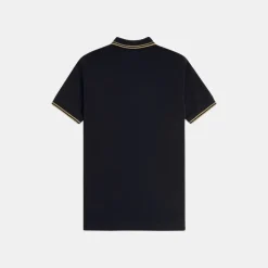 Fred Perry M3600 Twin Tipped Shirt Black & Metallic 1964 Gold