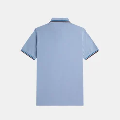 Fred Perry M12 Twin Tipped Shirt Sky Runaway Bay Ocean & Oxblood