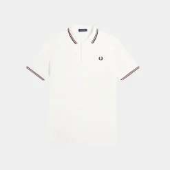 Fred Perry Polo M3600 White Red & Navy