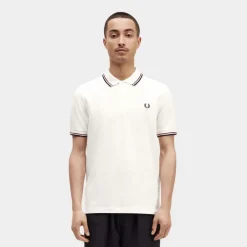 Fred Perry Polo M3600 White Red & Navy