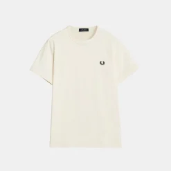 Fred Perry Ringer T-Shirt Ecru & Mahogany