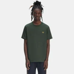 Fred Perry Ringer T-Shirt Court Green