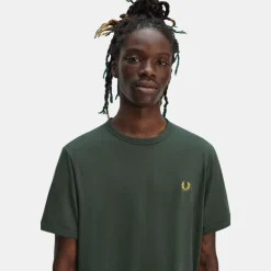 Fred Perry Ringer T-Shirt Court Green