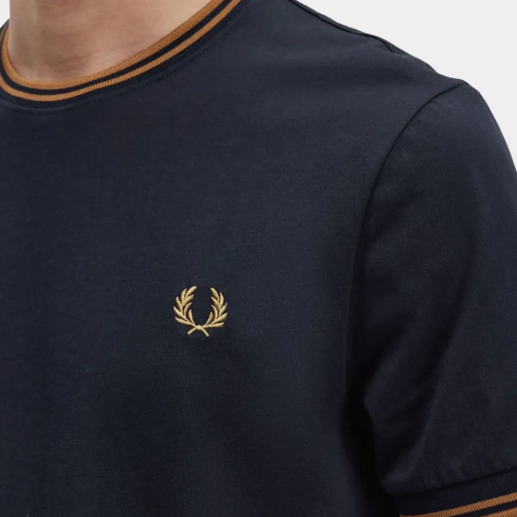 Fred Perry T-Shirt Twin Tipped Navy Dark Caramel