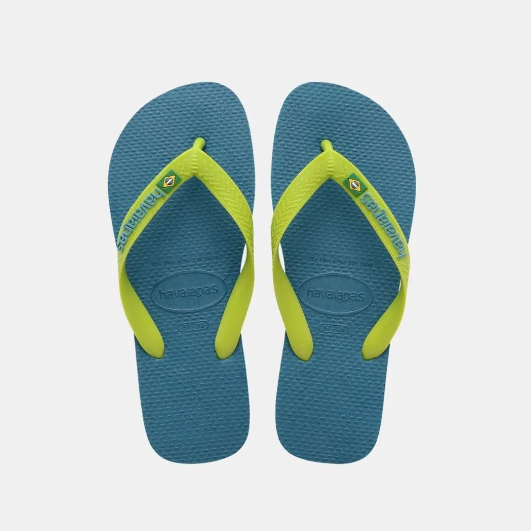 Havaianas Brasil Logo Men's Amazonite Blue