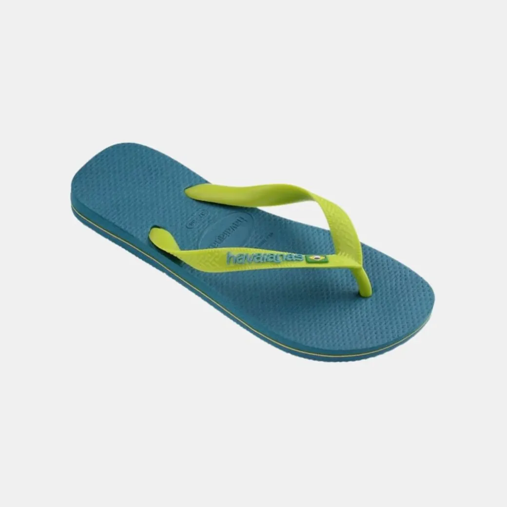 Havaianas Brasil Logo Men's Amazonite Blue
