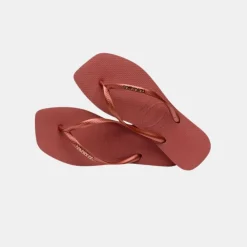 Havaianas Square Logo Metallic Women's Mahogany
