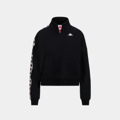 Kappa 222 Banda Pepitagt Sweatshirt Black White Grey Warm