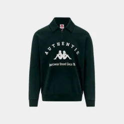 Kappa Authentic Pola Sweatshirt Green Dark White Milk