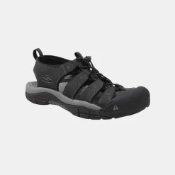 Keen Men's Newport Leather Sandal Black/Steel Grey