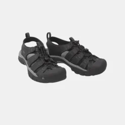 Keen Men's Newport Leather Sandal Black/Steel Grey
