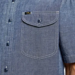 Lee 101 Short Sleeve Worker Shirt Rinse Chambray