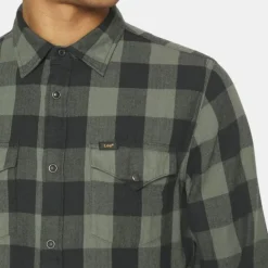 Lee Clean Western Long Sleeve Shirt Fort Green