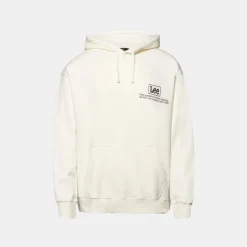 Lee Logo Loose Hoodie Ecru
