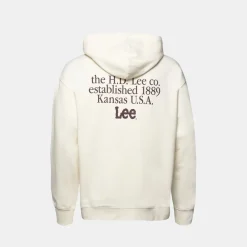 Lee Logo Loose Hoodie Ecru