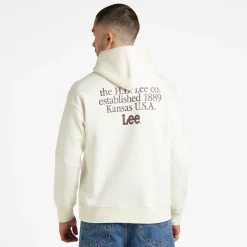 Lee Logo Loose Hoodie Ecru